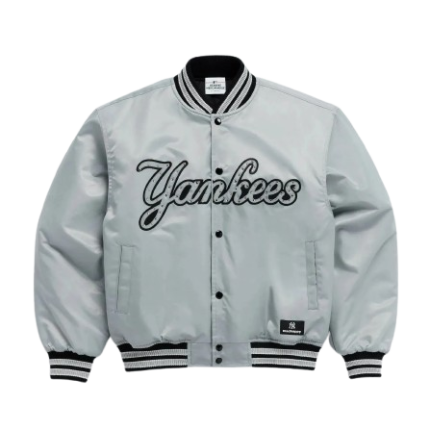 Grey Madhappy Yankees Down Baseball Jacket
