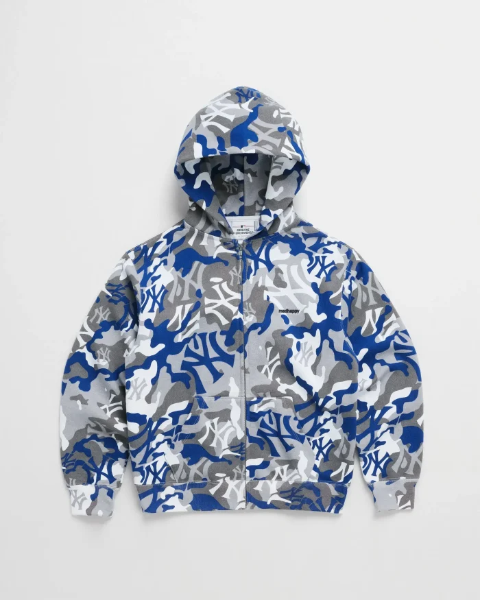 Madhappy Yankees Woodland Camo Full Zip Hoodie