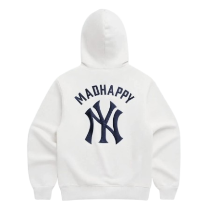 Madhappy Yankees Embroidered Fleece Hoodie White