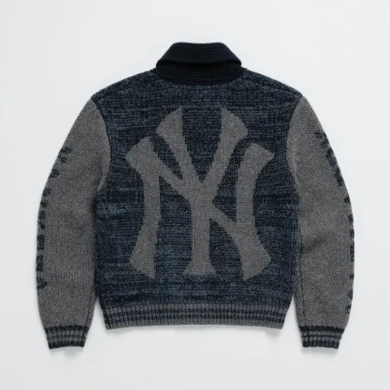 Navy Madhappy Yankees Full Zip Shawl Sweater